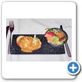 Flug von Doha nach Kapstadt - Kokosnuss-Hühnchen Sandwich